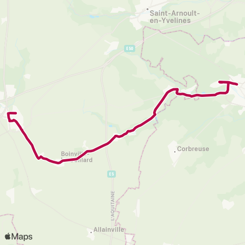 Île-de-France Mobilités Gare de Dourdan <> Champarts map