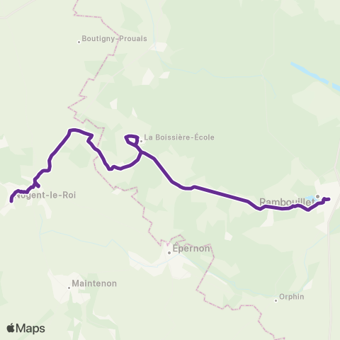 Île-de-France Mobilités Gare de Rambouillet / Prud'Homme <> La Gatine map
