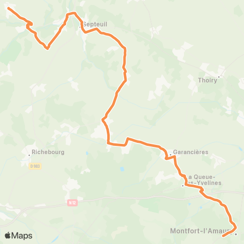 Île-de-France Mobilités Gare d'Orgerus Béhoust <> Mairie map