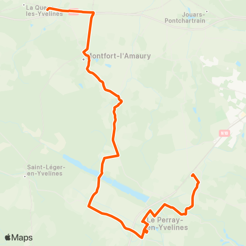 Île-de-France Mobilités Gare de Montfort l'Amaury / Méré <> Gare des Essarts le Roi map