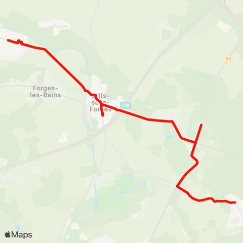Île-de-France Mobilités Lycée Jules Verne <> Les Ormes map
