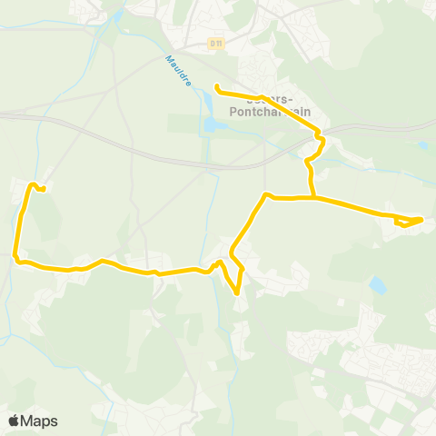Île-de-France Mobilités Collège Saint-Simon <> Villancy map