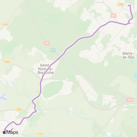 Île-de-France Mobilités Gare St-Germain-en-Laye / Rue Thiers <> Gare rout. des Clayes map