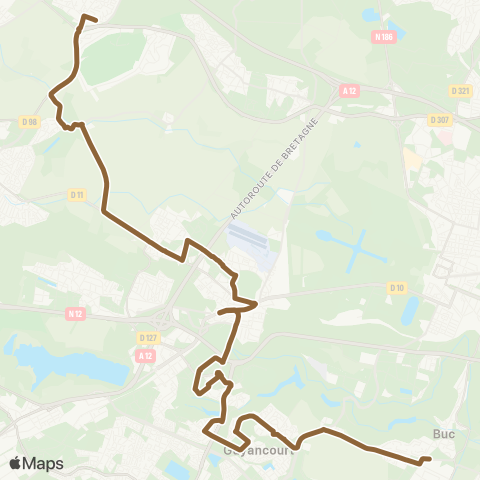 Île-de-France Mobilités Lycée Franco-Allemand / Ml King <> Clos Salibert map