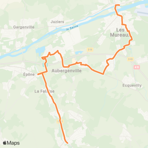 Île-de-France Mobilités Lycée Van Gogh <> Lavoir map