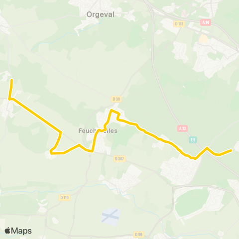 Île-de-France Mobilités Gare de St-Nom-la-Bretèche / Forêt de Marly <> Croix Marie map