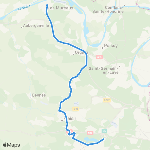Île-de-France Mobilités Gare des Mureaux (C2) <> St-Quentin / Gare rout. des Prés / Dépose map