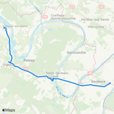 Île-de-France Mobilités La Défense / Terminal Jules Verne <> Gare de Vernouillet-Verneuil (4) map