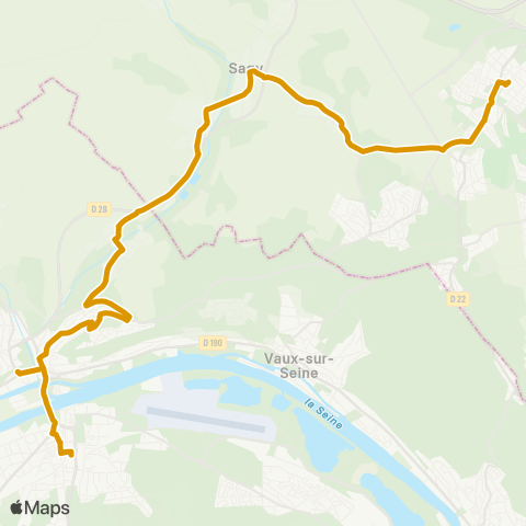 Île-de-France Mobilités Gare des Mureaux (C1) <> Gare de Cergy-le-Haut map