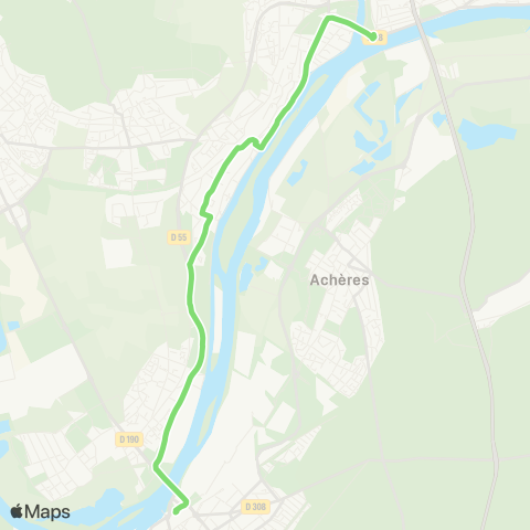 Île-de-France Mobilités Gare rout. N. (B1) <> Gare de Conflans Fin d'Oise map