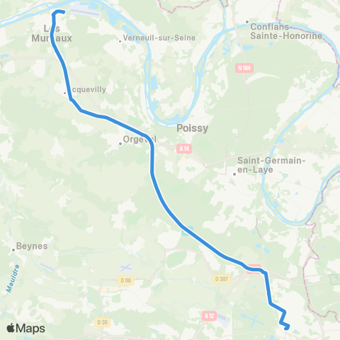 Île-de-France Mobilités Gare des Mureaux (C3) <> Europe map