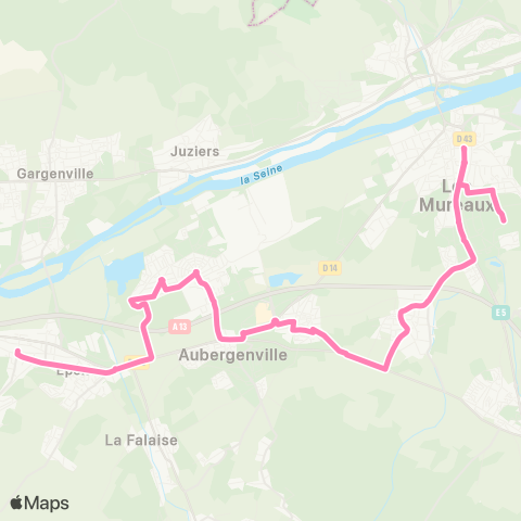 Île-de-France Mobilités Gare des Mureaux (B2) <> D 113 map