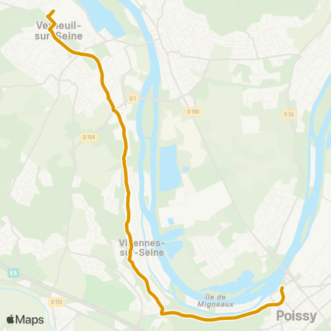 Île-de-France Mobilités Notre-Dame Chemin Vert <> Gare rout. N. (A5) map