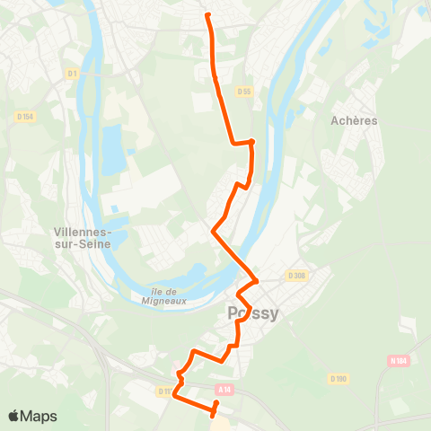 Île-de-France Mobilités Les Ouches <> Collège André Derain map
