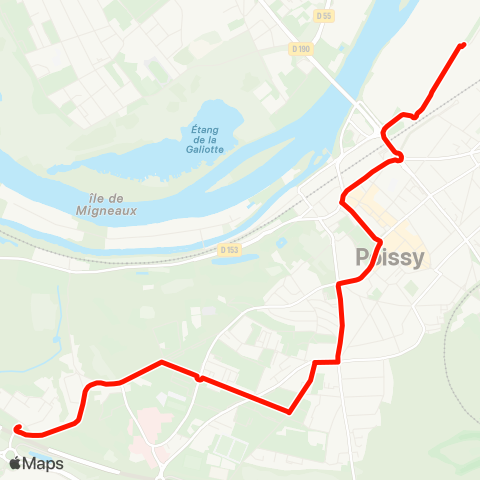 Île-de-France Mobilités La Coudraie <> Stellantis map