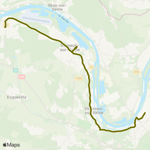Île-de-France Mobilités Gare des Mureaux (B1) <> Stellantis map