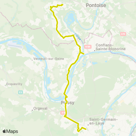 Île-de-France Mobilités Lycée Léonard de Vinci <> Cergy St-Christophe RER map