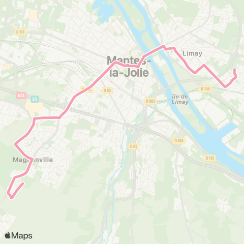 Île-de-France Mobilités Lycée Léopold Sédar Senghor <> Gare rout. de Mantes-la-Ville / Quai 32 map