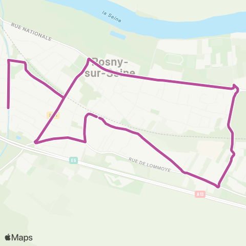 Île-de-France Mobilités Gare de Rosny-s/-Seine <> Gare de Rosny-s/-Seine map