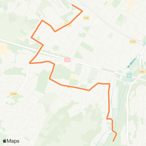 Île-de-France Mobilités Gare rout. de Mantes-la-Ville / Quai 21 <> Lycée Camille Claudel map