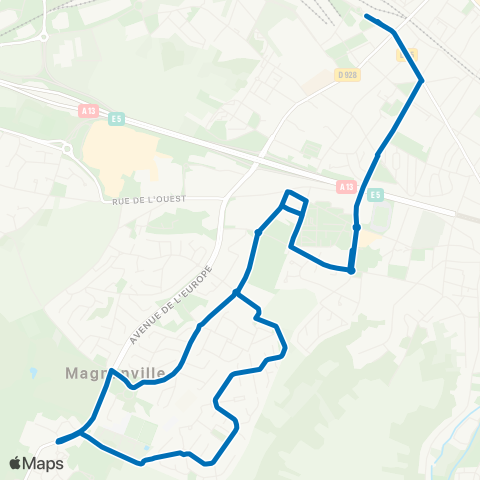 Île-de-France Mobilités Gare rout. Mantes-la-Ville / Quai 23 <> Gare rout. Mantes-la-Ville / Dépose map