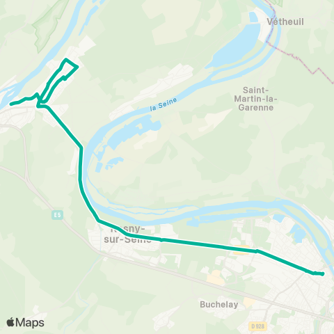 Île-de-France Mobilités Gare de Mantes-la-Jolie / Quai 2 <> Bonnières-s/-Seine Gare rout. / Quai 2 map