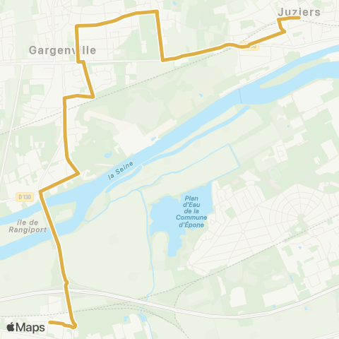 Île-de-France Mobilités Gare d'Epône Mézières <> Gare de Juziers map