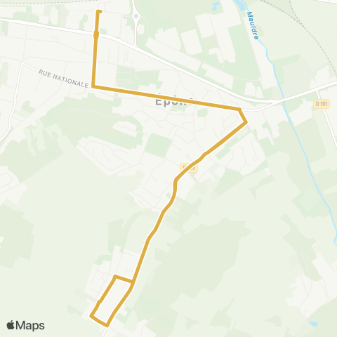 Île-de-France Mobilités Gare d'Epône Mézières <> Gare d'Epône Mézières map