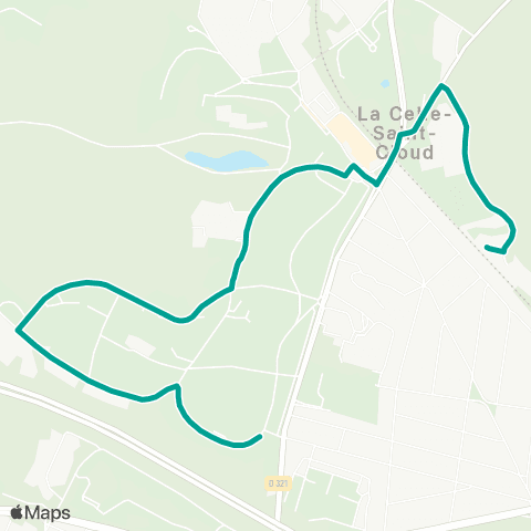 Île-de-France Mobilités Gare de la Celle-St-Cloud <> Puits d'Angle map