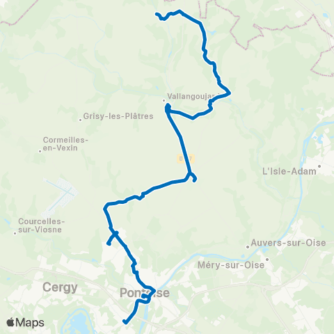 Île-de-France Mobilités Gare de Cergy Préfecture <> Lavoir map