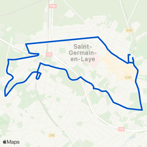 Île-de-France Mobilités Gare de St-Germain-en-Laye <> Gare de St-Germain-en-Laye map