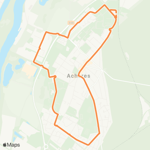 Île-de-France Mobilités Gare d'Achères <> Gare d'Achères map