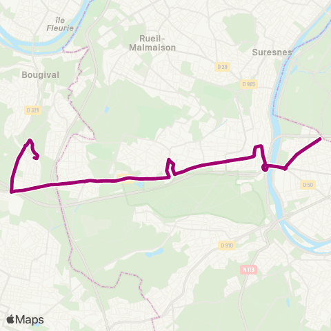 Île-de-France Mobilités Gare de Vaucresson <> Gambetta map