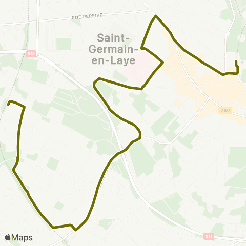 Île-de-France Mobilités Gare de St-Germain-en-Laye <> Gare du Bel Air map