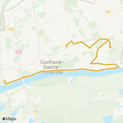 Île-de-France Mobilités Gare de Conflans - Fin-d'Oise <> Gare Pl. Romagné map