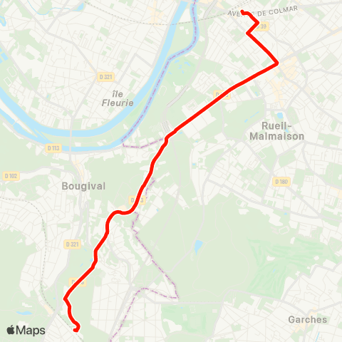 Île-de-France Mobilités Gare de la Celle-St-Cloud <> Gare de Rueil-Malmaison map