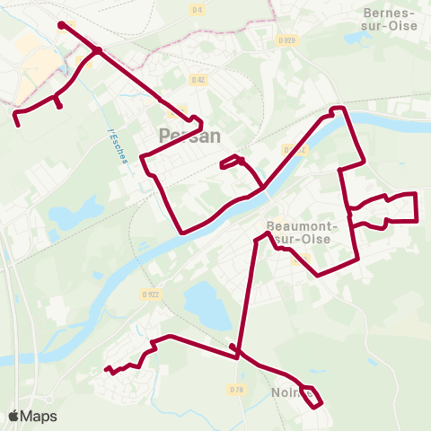 Île-de-France Mobilités Grands Champs <> Parc Haut Val-d'Oise 3 map