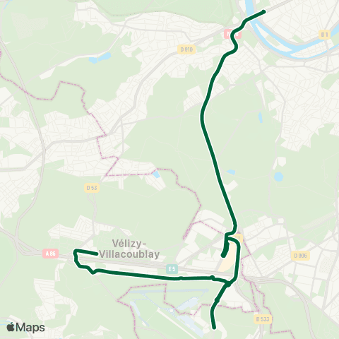 Île-de-France Mobilités L'Onde (Maison des Arts) <> Pont de Sèvres map