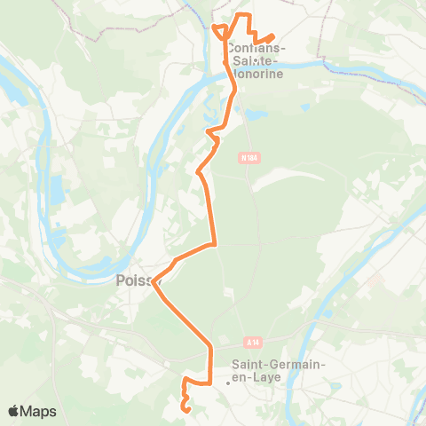 Île-de-France Mobilités Nicot / École Notre-Dame <> Les Chênes map