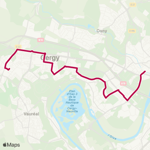 Île-de-France Mobilités Pontoise Gare <> Gare de Cergy St-Christophe map