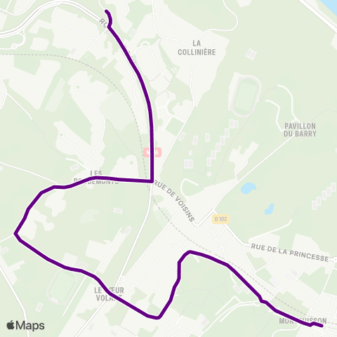 Île-de-France Mobilités Gare de Louveciennes <> Les Demeures map