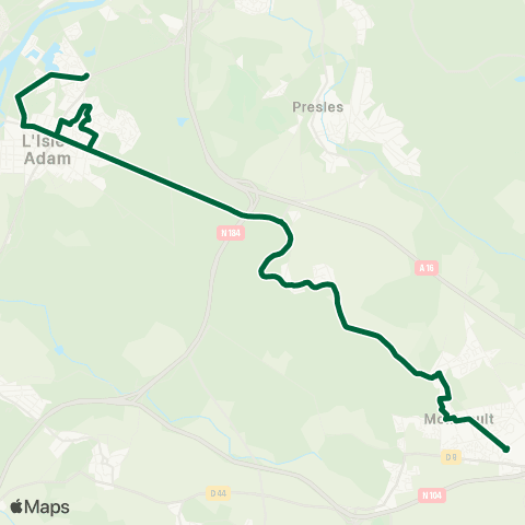 Île-de-France Mobilités Gare de Montsoult - Maffliers <> Chasseurs map