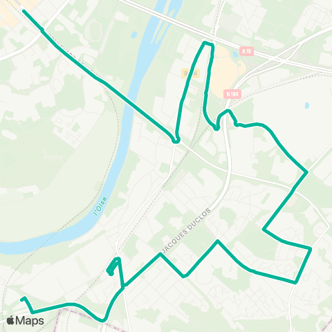 Île-de-France Mobilités Gare de Cergy Préf. <> Gare de Neuville - Uni map