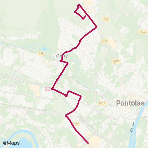 Île-de-France Mobilités Gare de Cergy Préf. <> Clinique Ste Marie map