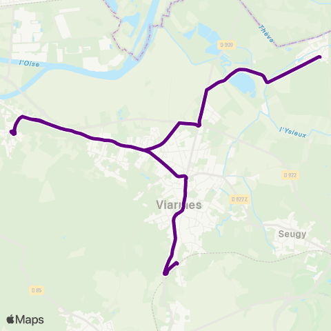 Île-de-France Mobilités Gare de Viarmes <> Baillon map