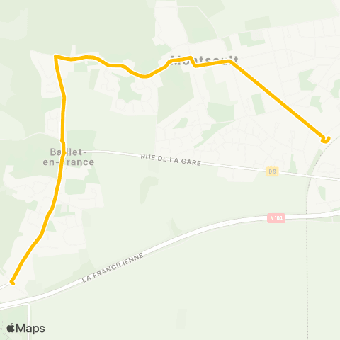 Île-de-France Mobilités Gare de Montsoult - Maffliers <> Carrefour Bouffémont map