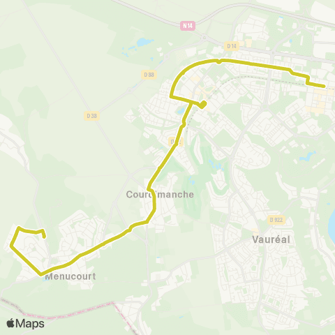 Île-de-France Mobilités Gare de Cergy St-Christophe <> La Taillette map