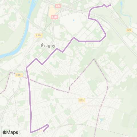 Île-de-France Mobilités Gare de Conflans Ste-Honorine <> Gare de Liesse map
