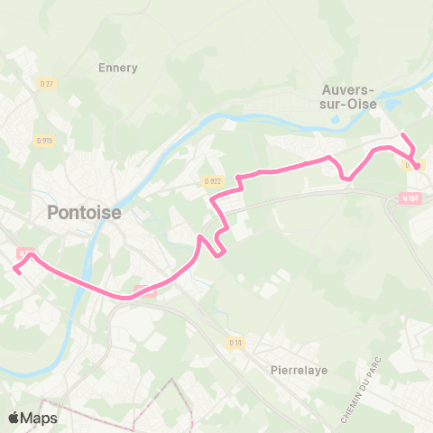 Île-de-France Mobilités Gare de Cergy Préfecture <> Mairie map