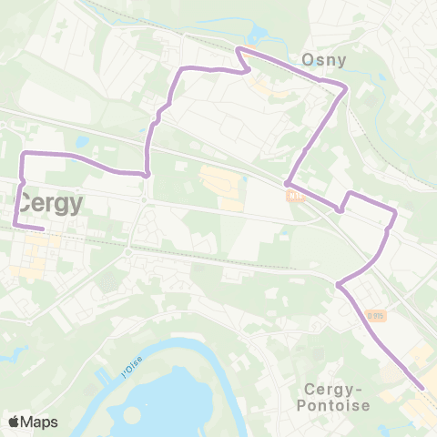 Île-de-France Mobilités Gare de Cergy St-Christophe <> Gare de Cergy Préf. map